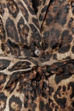 ZARA ЖАККАРДОВЫЙ БЛЕЙЗЕР С АНИМАЛИСТИЧЕСКИМ ПРИНТОМ — ZW COLLECTION, ЛЕОПАРДОВЫЙ