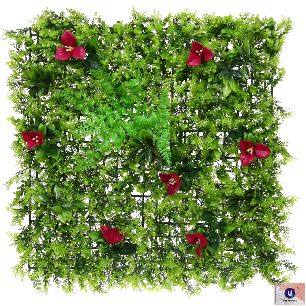 Трава искусственная «Green garden» 50*50см пышная трава с цветами