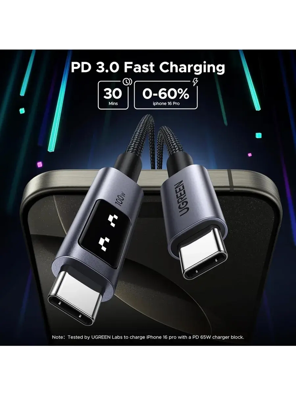 Type-C провод Угрин 100W с быстрой зарядкой для iPhone 16