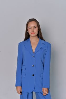 Пиджак прямой васильково-синий