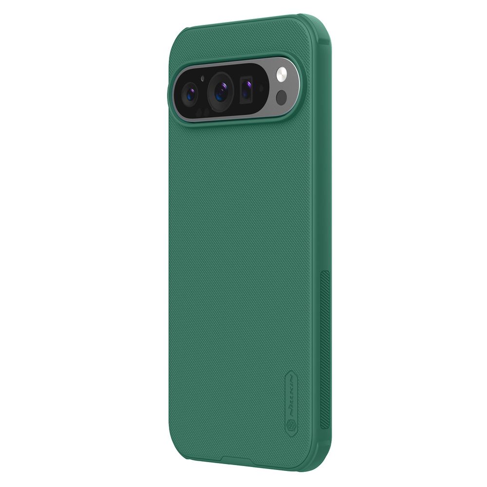 Усиленный чехол зеленого цвета (Dark Green) от Nillkin для Google Pixel 9 и 9 Pro, серия Super Frosted Shield Pro