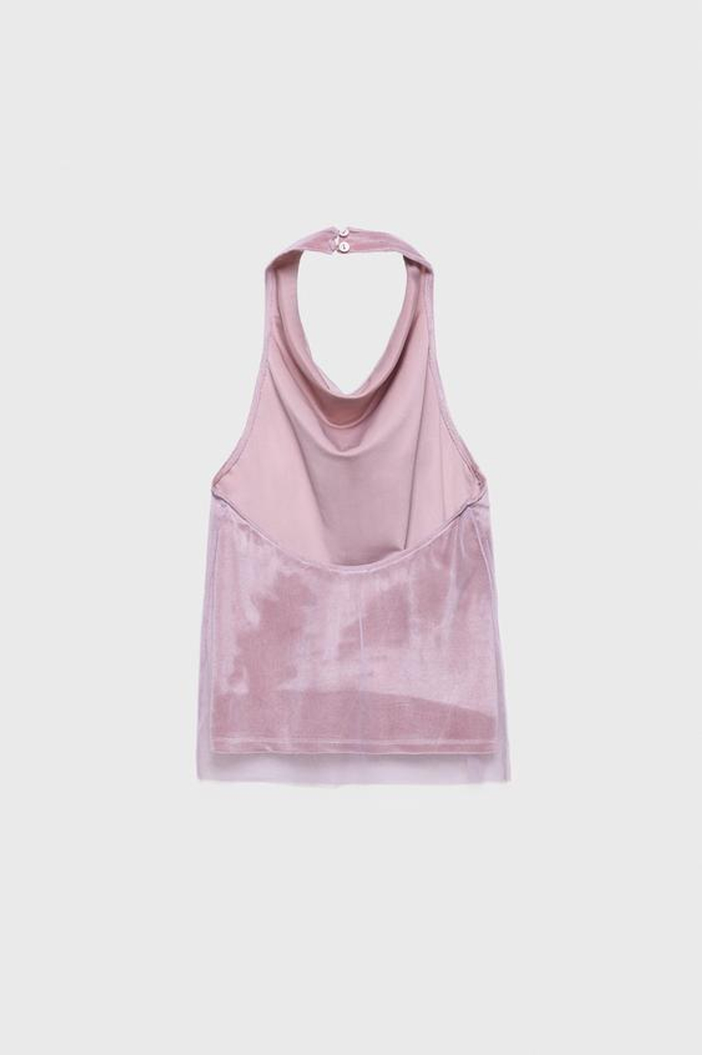 ZARA БАРХАТНЫЙ ТОП, РОЗОВЫЙ