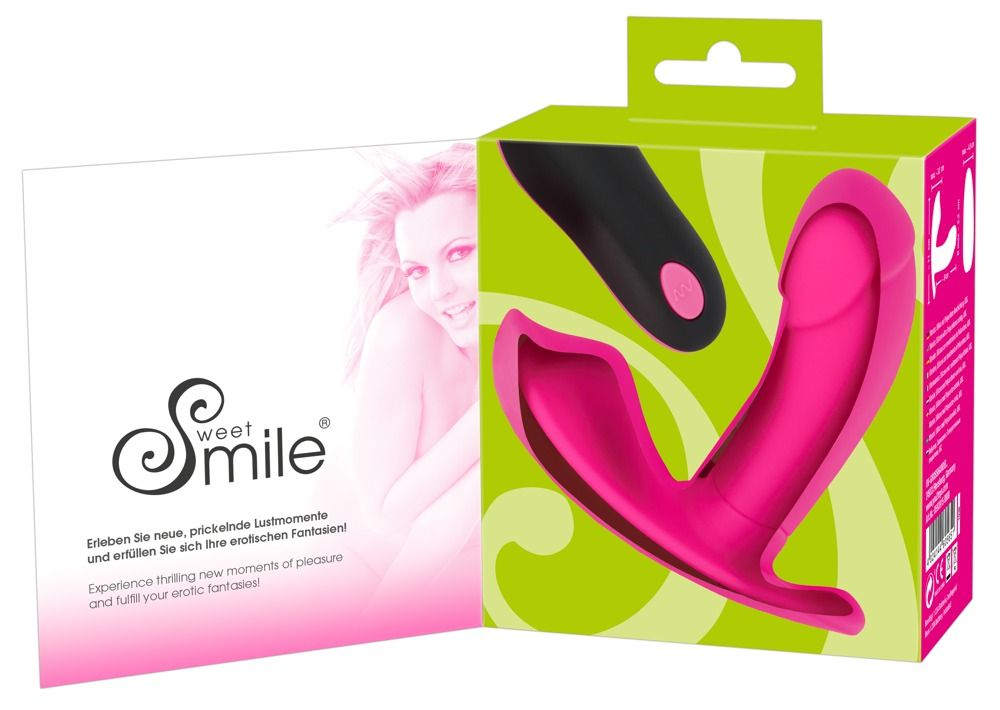 Розовый вибромассажер RC Panty Vibrator со стимулятором клитора (Цвет: розовый)