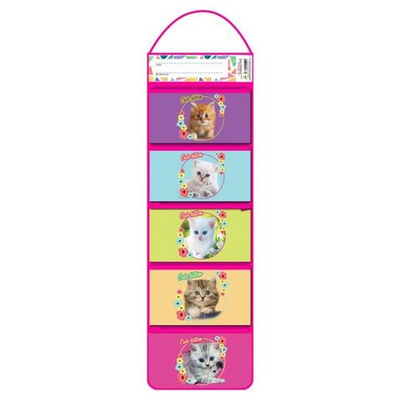 Органайзер настенный, ткань 195*730 "МИЛЫЕ КОТЯТА 2019" (Пчелка)