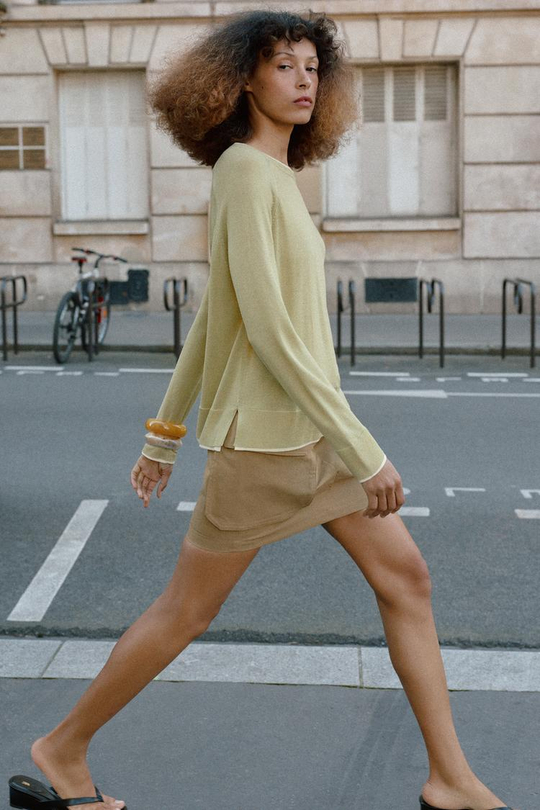 ZARA ТРИКОТАЖНЫЙ ДЖЕМПЕР, СВЕТЛО-ЗЕЛЕНЫЙ