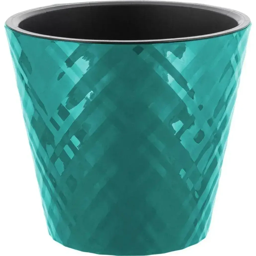 Горшок для цветов InGreen Manhattan D160мм, 1,6 л c дренажной вставкой, тропический лес