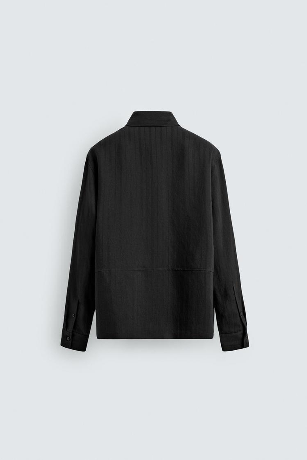 ZARA РУБАШКА СВОБОДНОГО КРОЯ В ПОЛОСКУ, ЧЕРНЫЙ