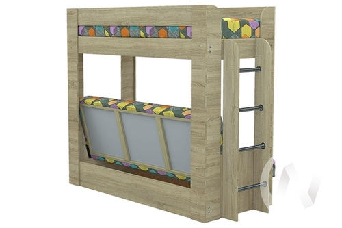 Диван-кровать двухъярусный КМ.009.01-016-00 (дуб сонома/GEOMETRY MULTY 1 Вариант)
