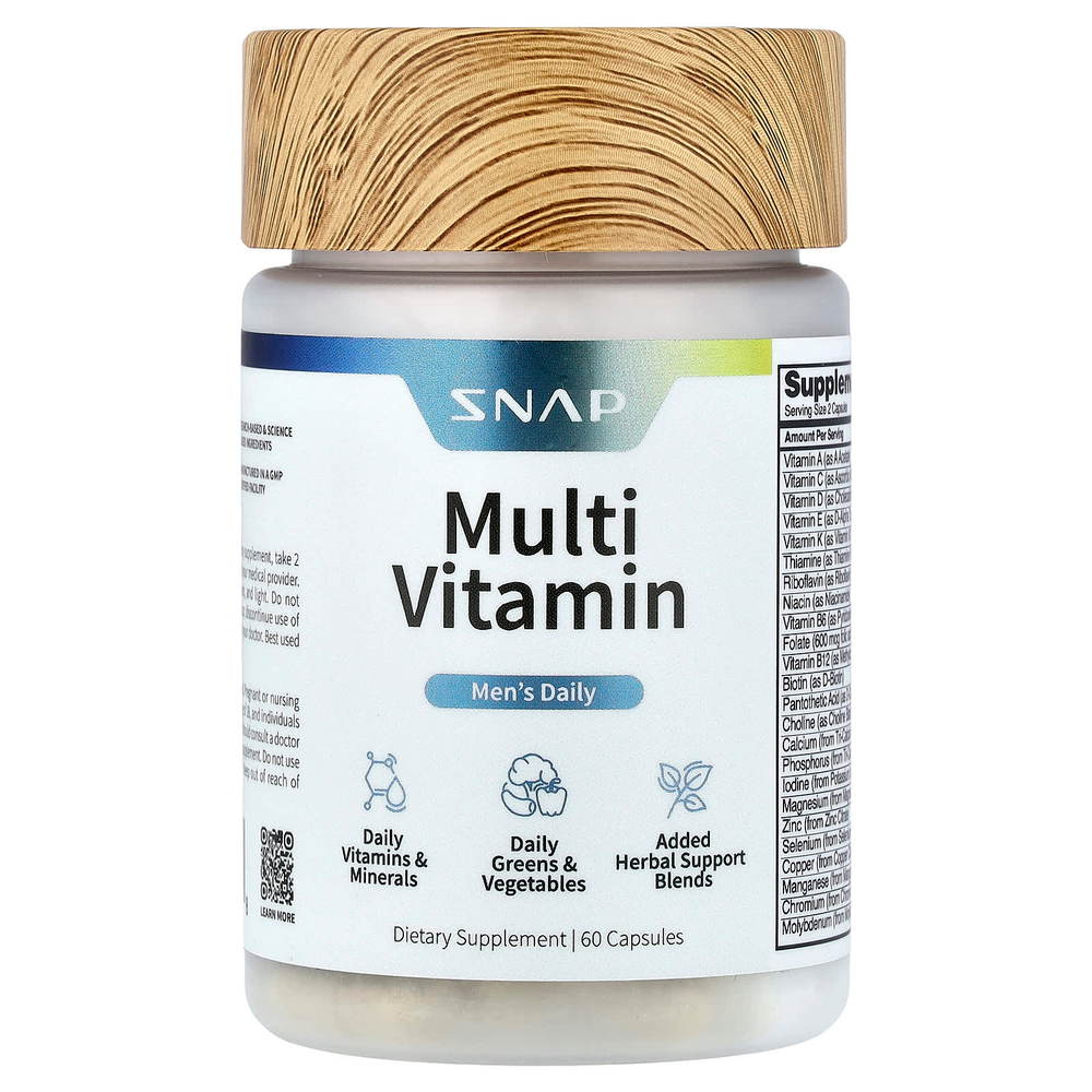Snap Supplements, мультивитамины для мужчин, 60 капсул
