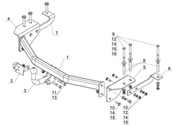 Фаркоп AvtoS для TOYOTA ALPHARD (2008-2014) с универсальной электрикой Smart(блок) и сертификатом в комплекте, арт.(TY 39+smart)