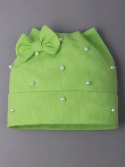 Шапка для девочки осенняя с бусинами