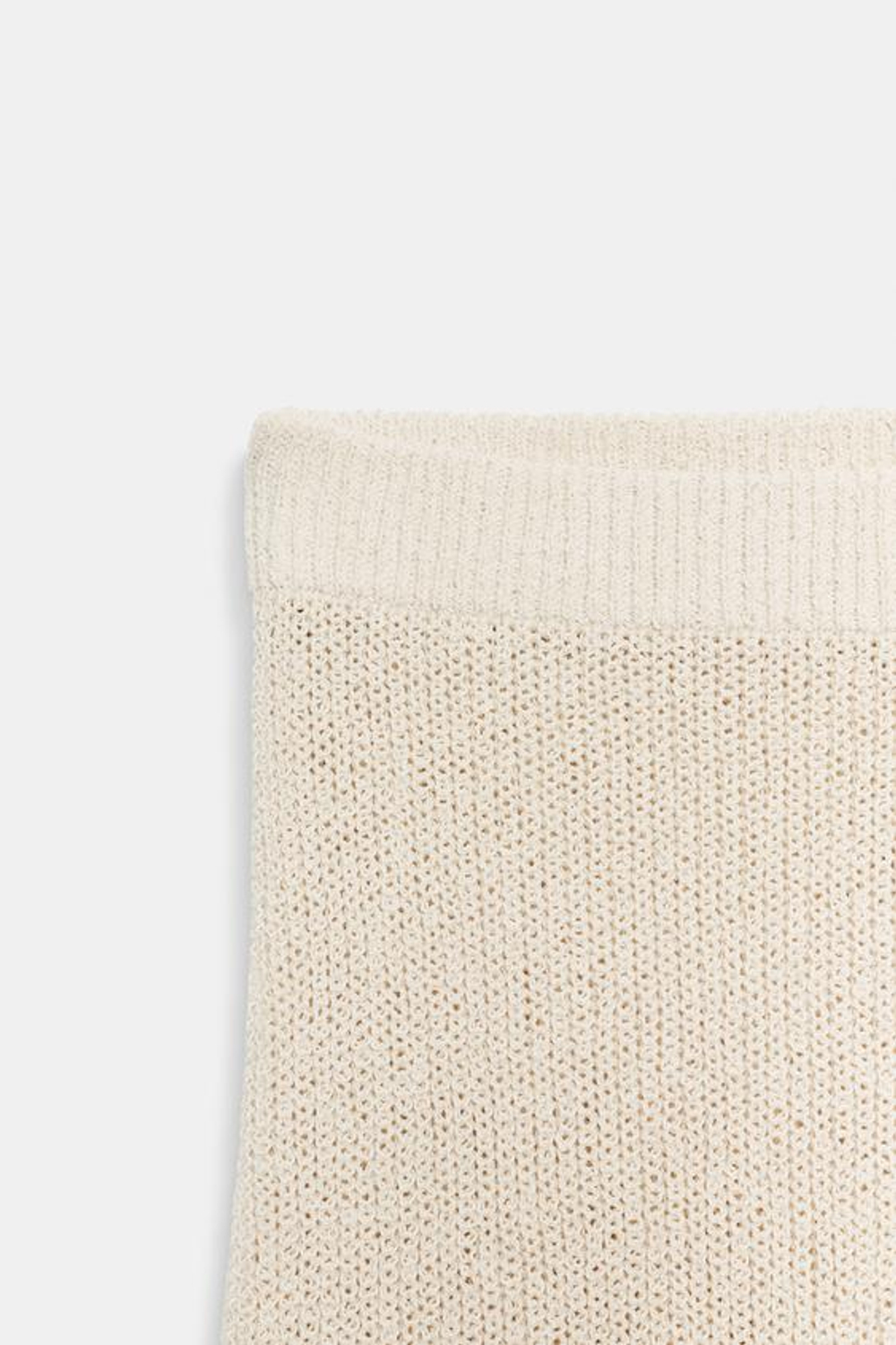 ZARA ТРИКОТАЖНАЯ ЮБКА МИДИ, ПЕСОЧНЫЙ