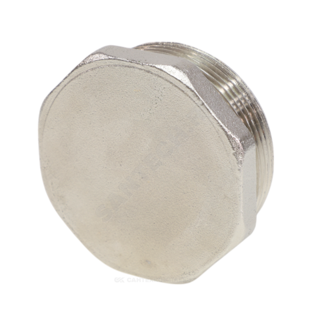 Заглушка латунь никель Ду 50 (2") НР VALFEX VF.583.N.200