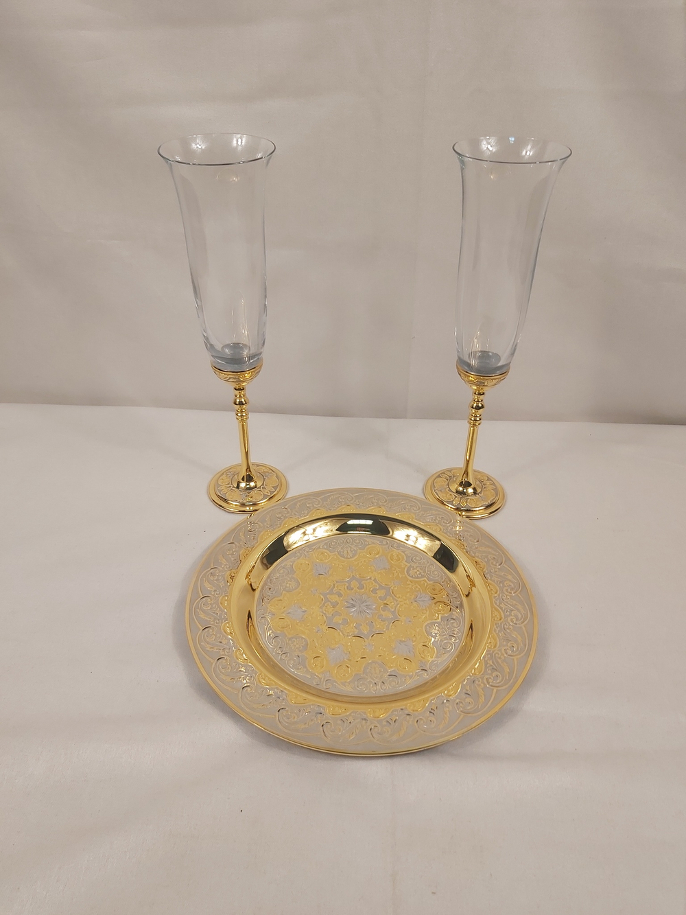 Набор фужеров с блюдом на 2 персоны (Златоуст)