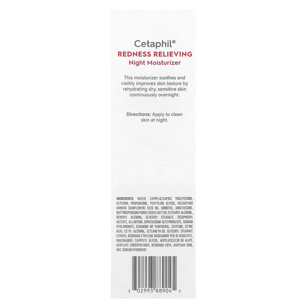 Cetaphil, ночное увлажняющее средство, снятие покраснения, 50 г (1,7 унции)