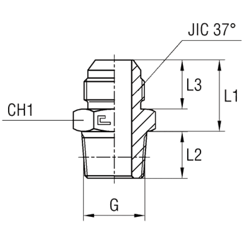 Штуцер FC JIC 3/4" BSPT1/4"
