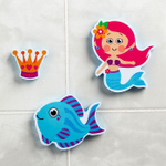 1874870 Наклейки в ванную из EVA «Наша русалочка» + сетка для хранения игрушек на присосках