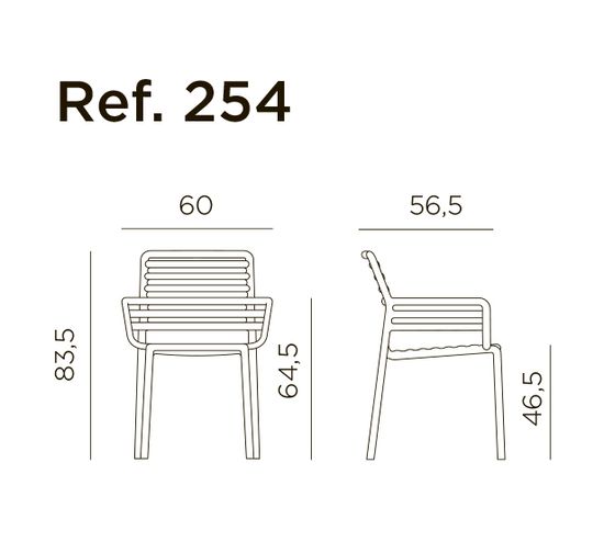 Стул Doga пластиковый с подлокотниками цвет агава Nardi Италия