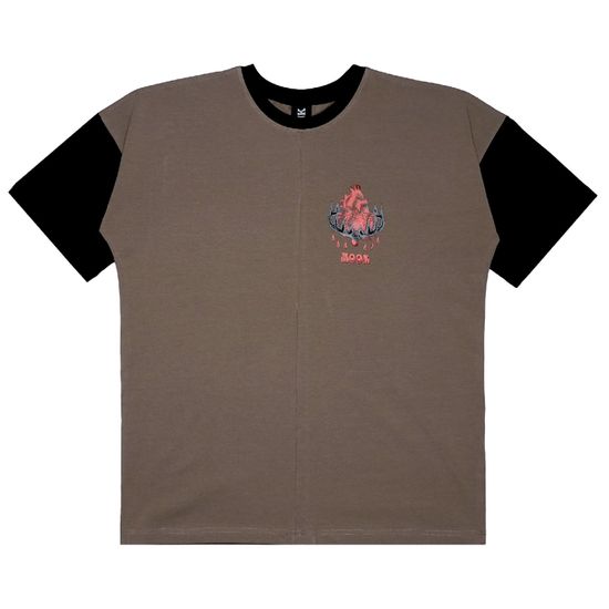 Футболка HOOK «Сердце» оверсайз хаки