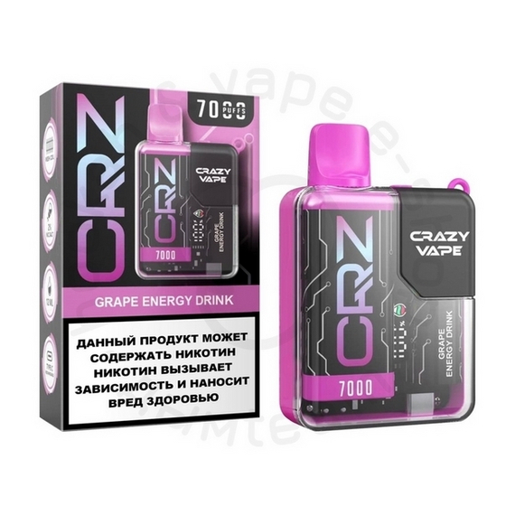 Одноразовая ЭС CRZ 7000 &quot;Виноградный энергетик&quot; (Grape energy drink) (М)