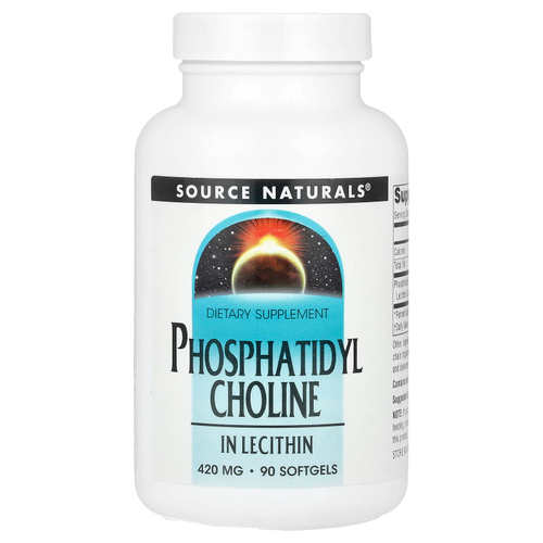 Source Naturals, Фосфатидилхолин в лецитине, 420 мг, 90 мягких таблеток