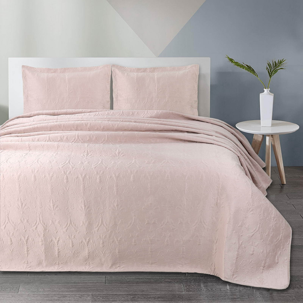 Покрывало 240x260 и 2 наволочки 50х70 Sofi De MarkO Арабеска кремовое