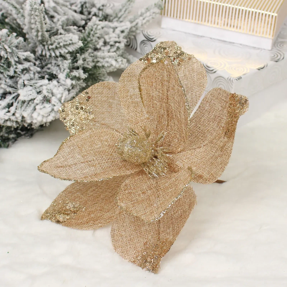 Украшение новогоднее «Пуансеттия - Вдохновение» 20 см, Шампань