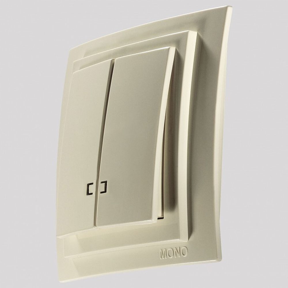 Выключатель двухклавишный с подсветкой Mono Electric Larissa 103-171725-103