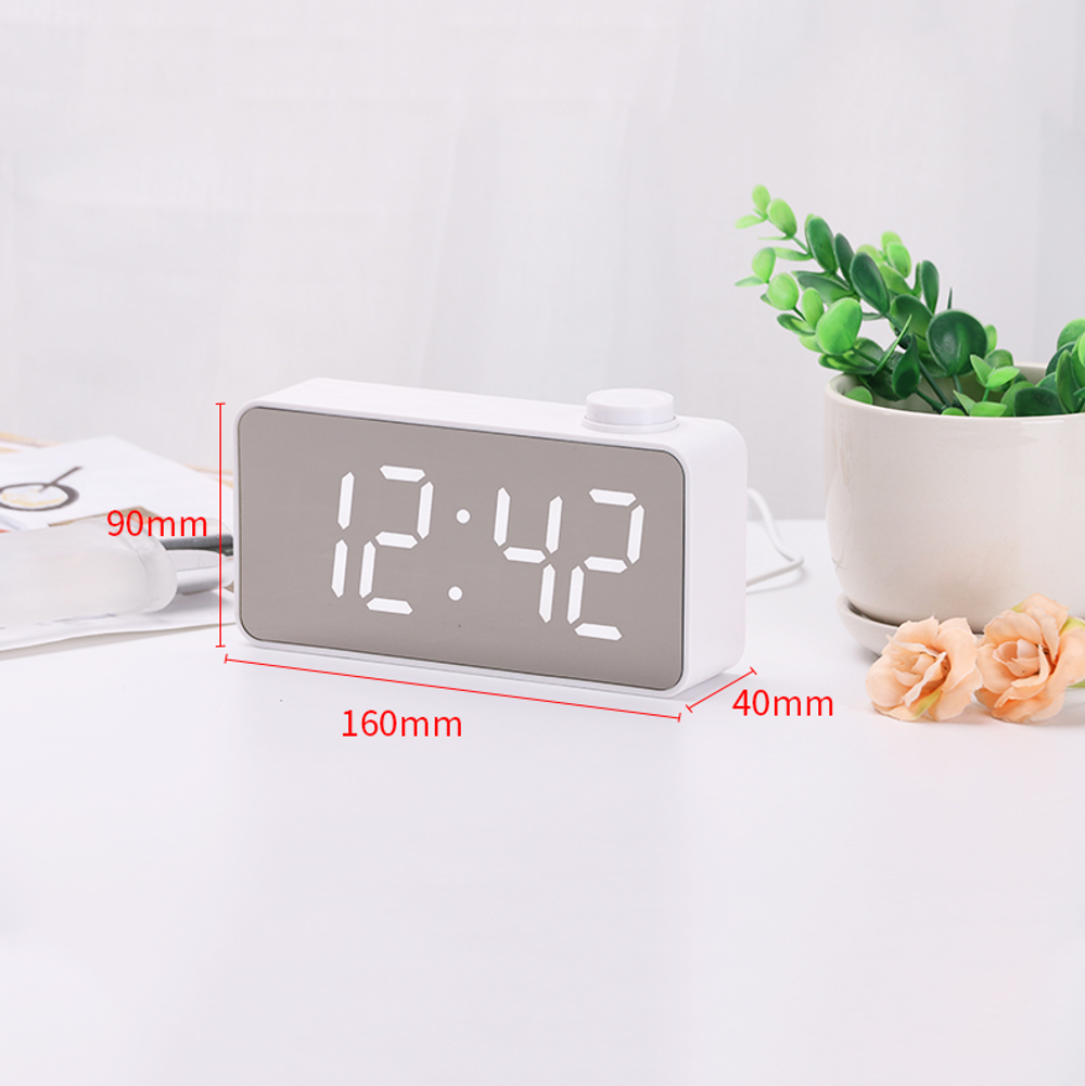 Часы зеркальные LED MIRROR DS-9043/6 White