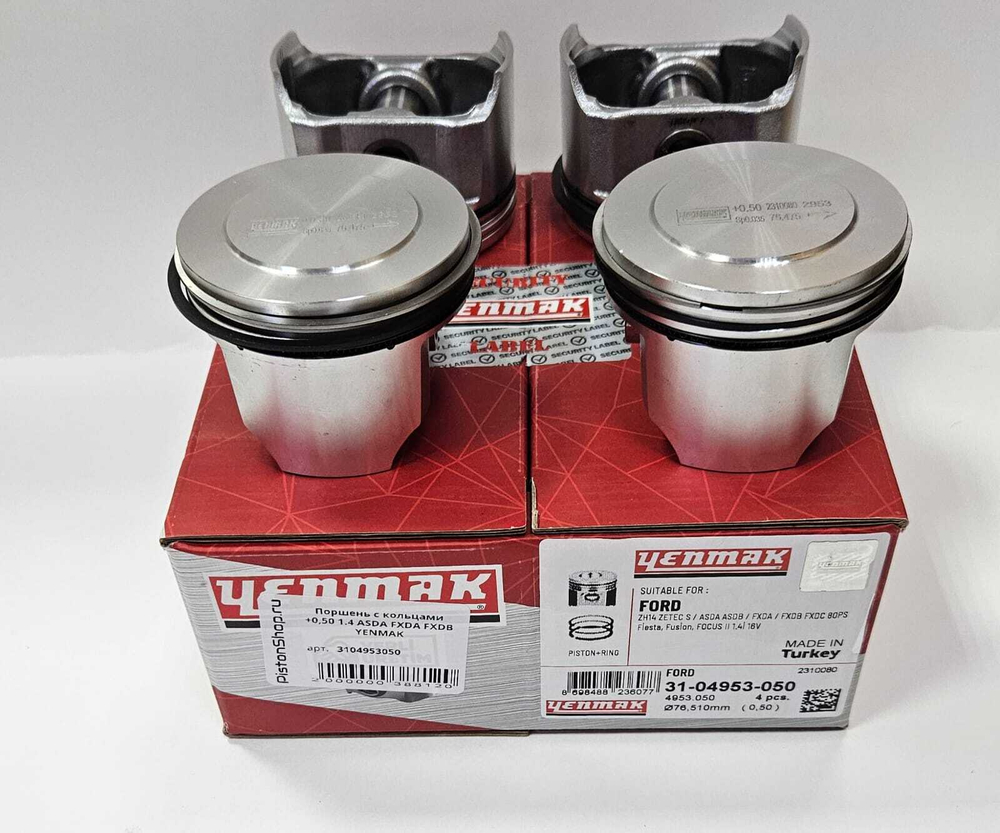 Поршни с кольцами +0,50 1.4 ASDA FXDA FXDB YENMAK