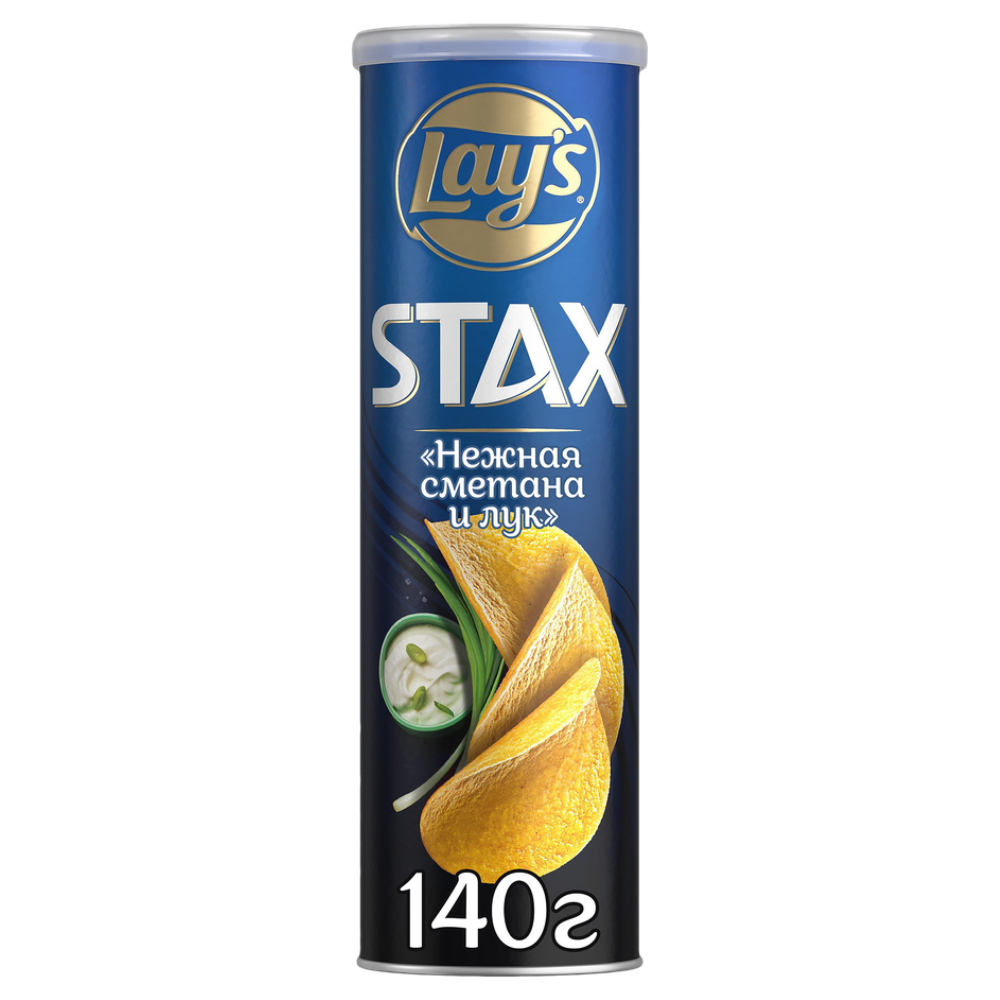 Чипсы картофельные LAY'S Stax Сметана и лук 140гр