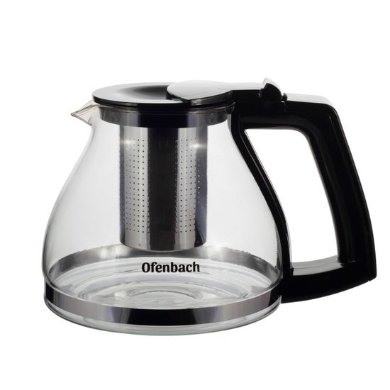 Стеклянный заварочный чайник 0,9 л. Ofenbach NB 100613S с ситечком