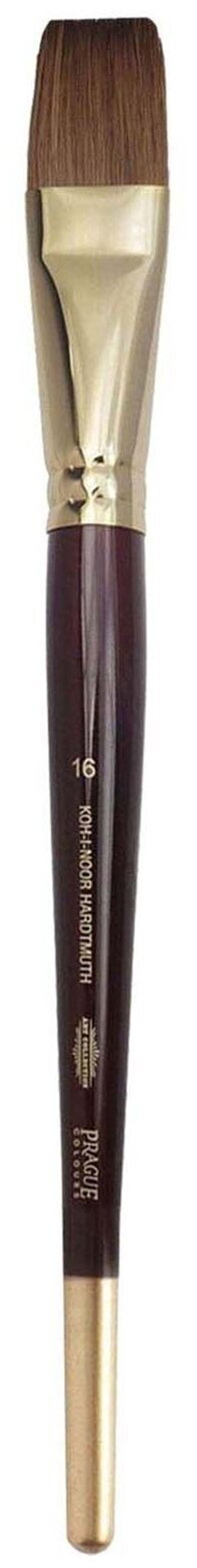 Кисть художественная KOH-I-NOOR колонок, плоская, №16, короткая ручка, блистер, 9936016010BL