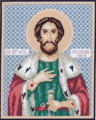 "Святой князь  Александр Невский"-0757 канва с рисунком