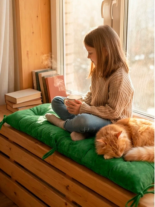 Подушка на скамью, подоконник, обувницу 80х40 см