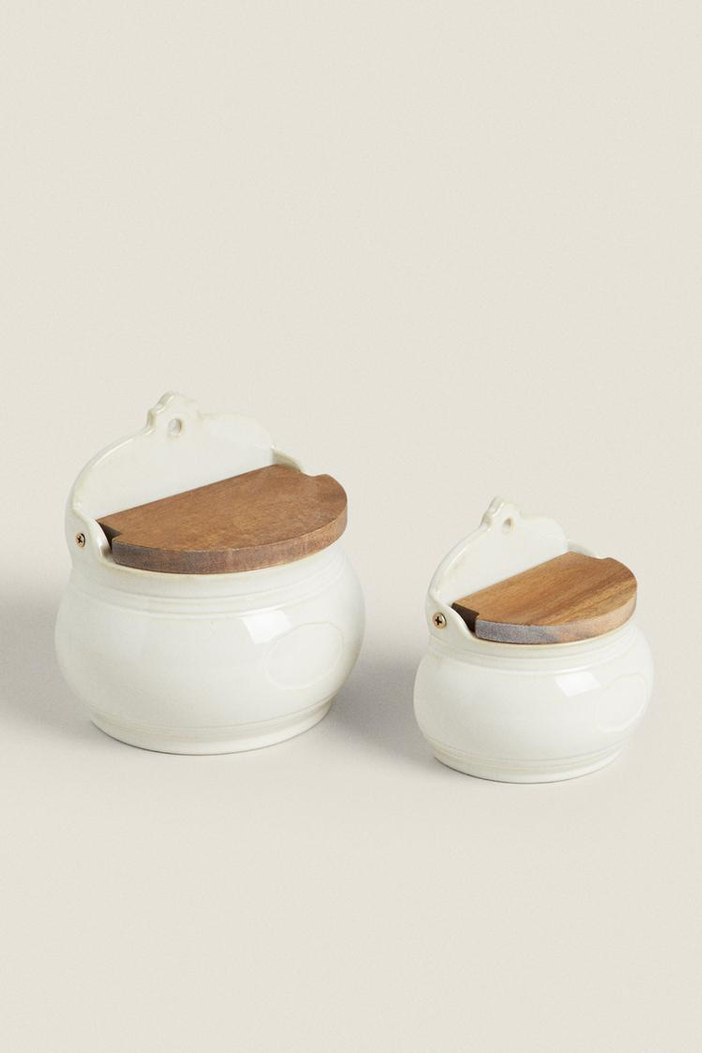 ZARA HOME КЕРАМИЧЕСКАЯ СОЛОНКА, КРЕМОВЫЙ