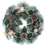 Венок декоративный «Волшебство» d-30 см Леска, шишки и бантики