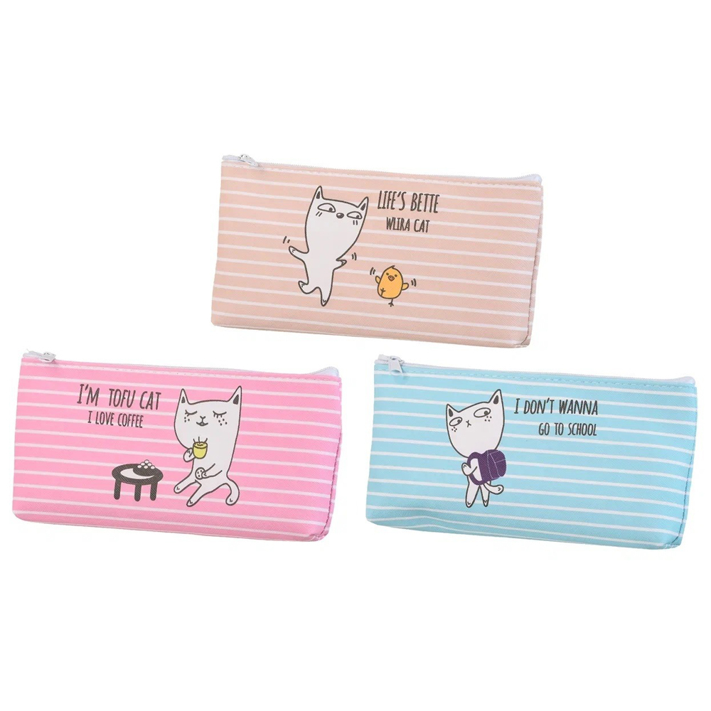 Пенал-косметичка Basir без наполнения, 20*9*5 см, серия "День кошки", ассорти