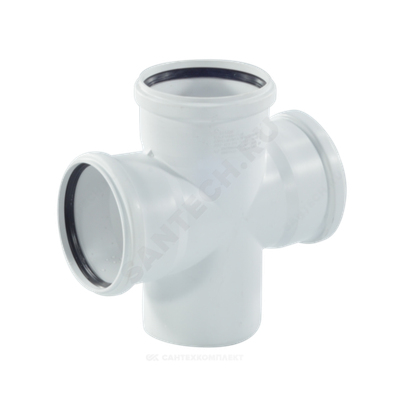 Крестовина PP-H 1-плоскостная бесшумная белая RAUPIANO PLUS Дн 110х110х110х87гр б/нап в/к Rehau 11215541001