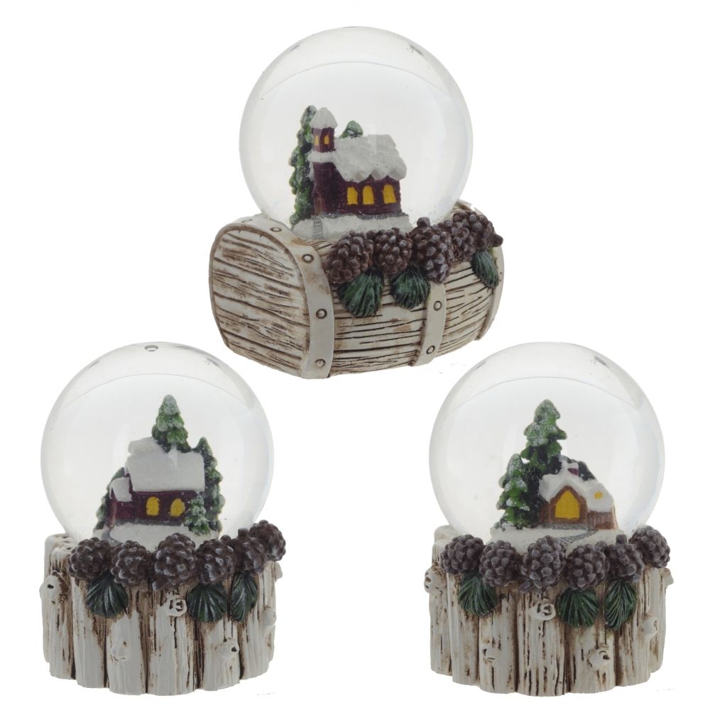 GAEM Фигурка декор в стекл шаре "Домик", D 4.5 см, L4,5 W4,5 H6 см, 3в.