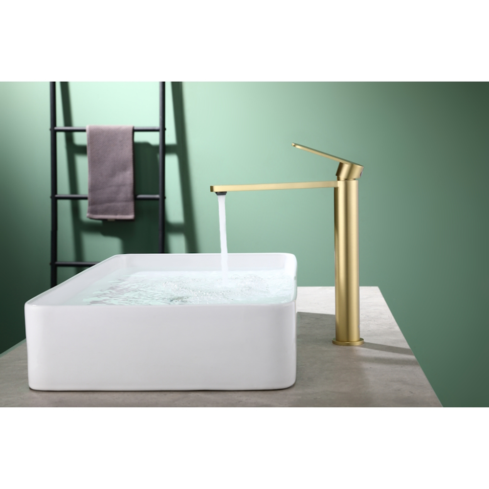 Смеситель для раковины высокий Raglo R10.15.03, золотой сатин