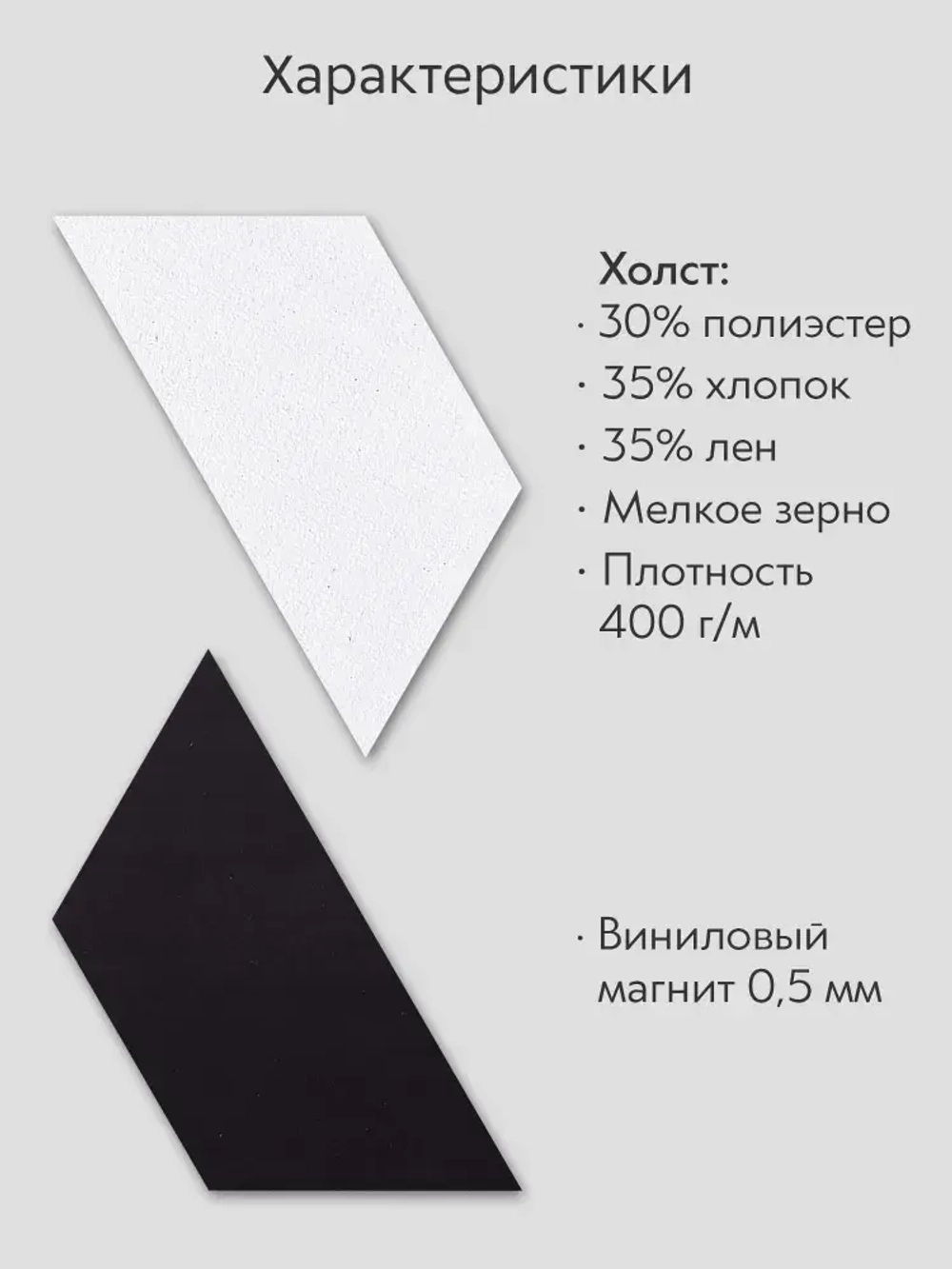 Холст на магните 10х4 см см., 6 шт., трапеция / Набор магнитных холстов для рисования