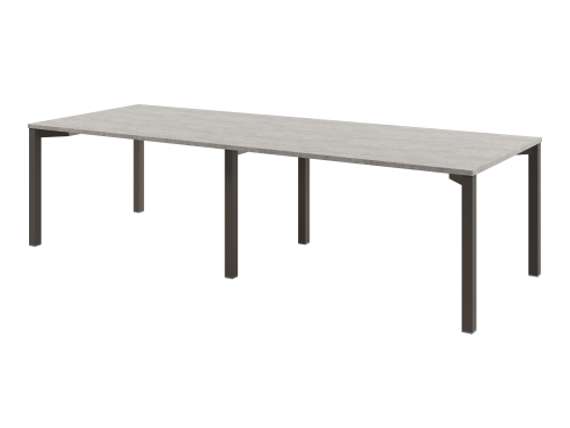 Стол переговоров 2800х1000х750 на 10 человек D-102 Бетон Чефалу светлый/Трюфель