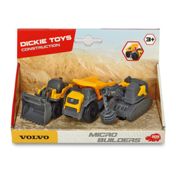 Dickie Construction - Volvo Construction Vehicles 3-Pak Bulldozer, Самосвал, Бульдозер 3722009 A