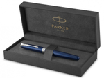 Ручка-роллер Parker Sonnet Blue Subtle CT 1931535, стержень: F, цвет чернил: black, в подарочной упаковке
