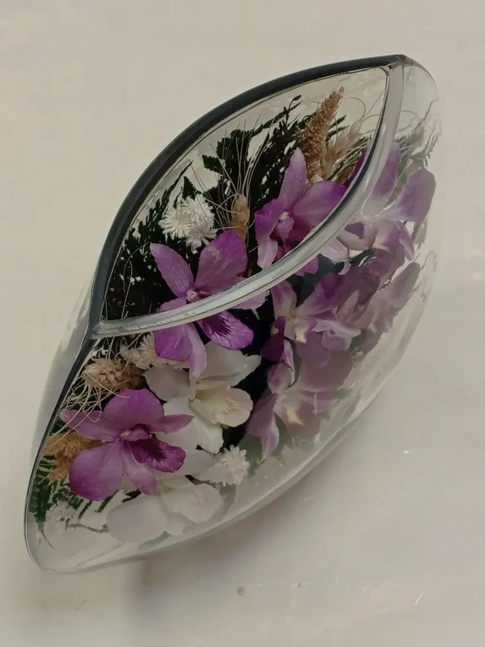 натуральные цветы в стекле, вакуум