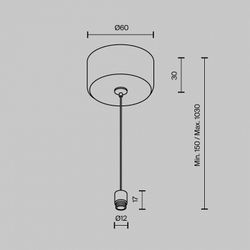 Токопровод концевой Maytoni  CA029SW-L1000-B