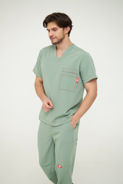 Топ медицинский мужской Гекай, шалфей ОЛД