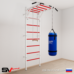 Шведская стенка Sv Sport усиленная 6323 (Турник рукоход/Трапеция/Цепь/Мешок 30кг)