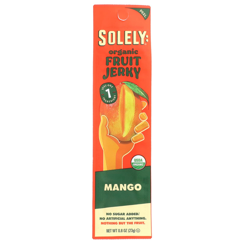 Solely, Органическое фруктовое вяленое мясо, манго, 23 г (0,8 унции)
